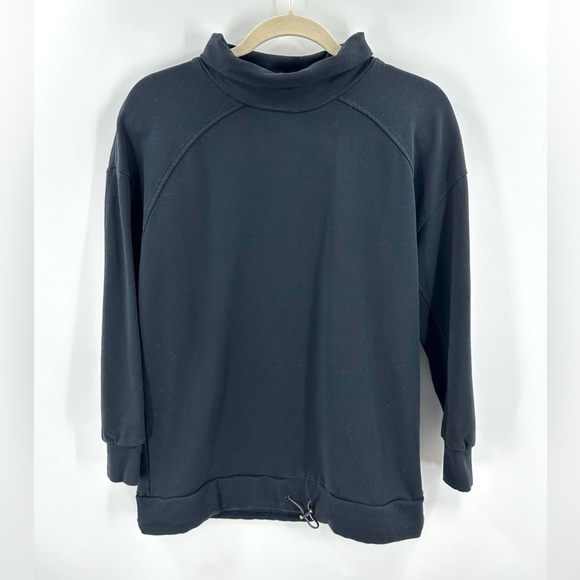 Varley Morrison High Neck Sweatshirt Womens Size S Boxy Pullover Draw Cord Black - Picture 2 of 11